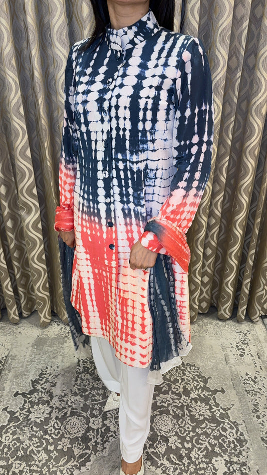 Chromatic Burst Kurti Set