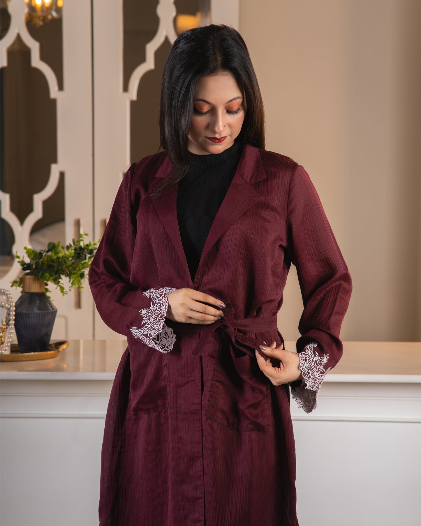 Maroon Petal Shrug