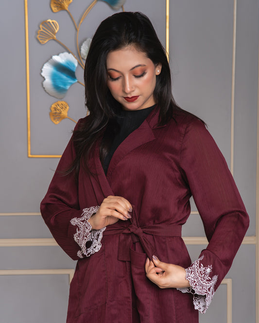 Maroon Petal Shrug