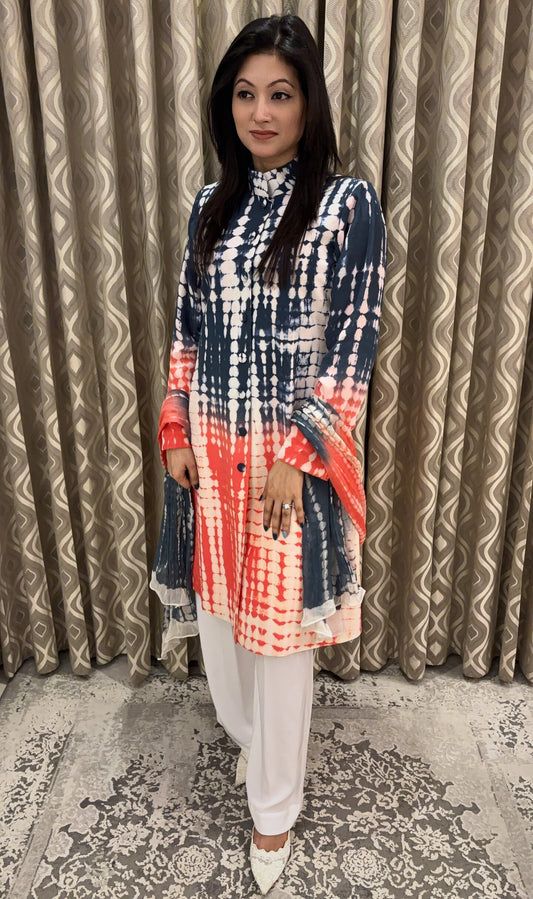 Chromatic Burst Kurti Set