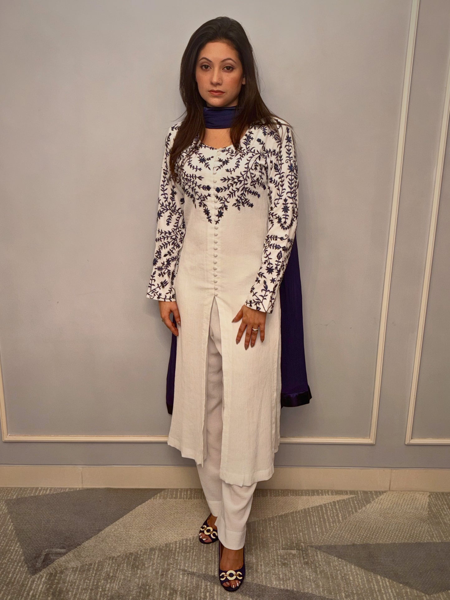This ivory co-ord set is where purity of design meets quiet sophistication. Thoughtfully cut and impeccably finished, its softness is matched only by its grace. The flowing silhouette, muted palette, and tactile fabric speak to a woman who appreciates luxury not for its shine—but for its subtlety.

For afternoons in light-drenched rooms, slow evenings, and everything in between